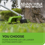 48V (24V x 2) 16" Cordless Battery String Trimmer (Attachment Capable) w/ (2) 4.0Ah USB Batteries & Dual Port Charger