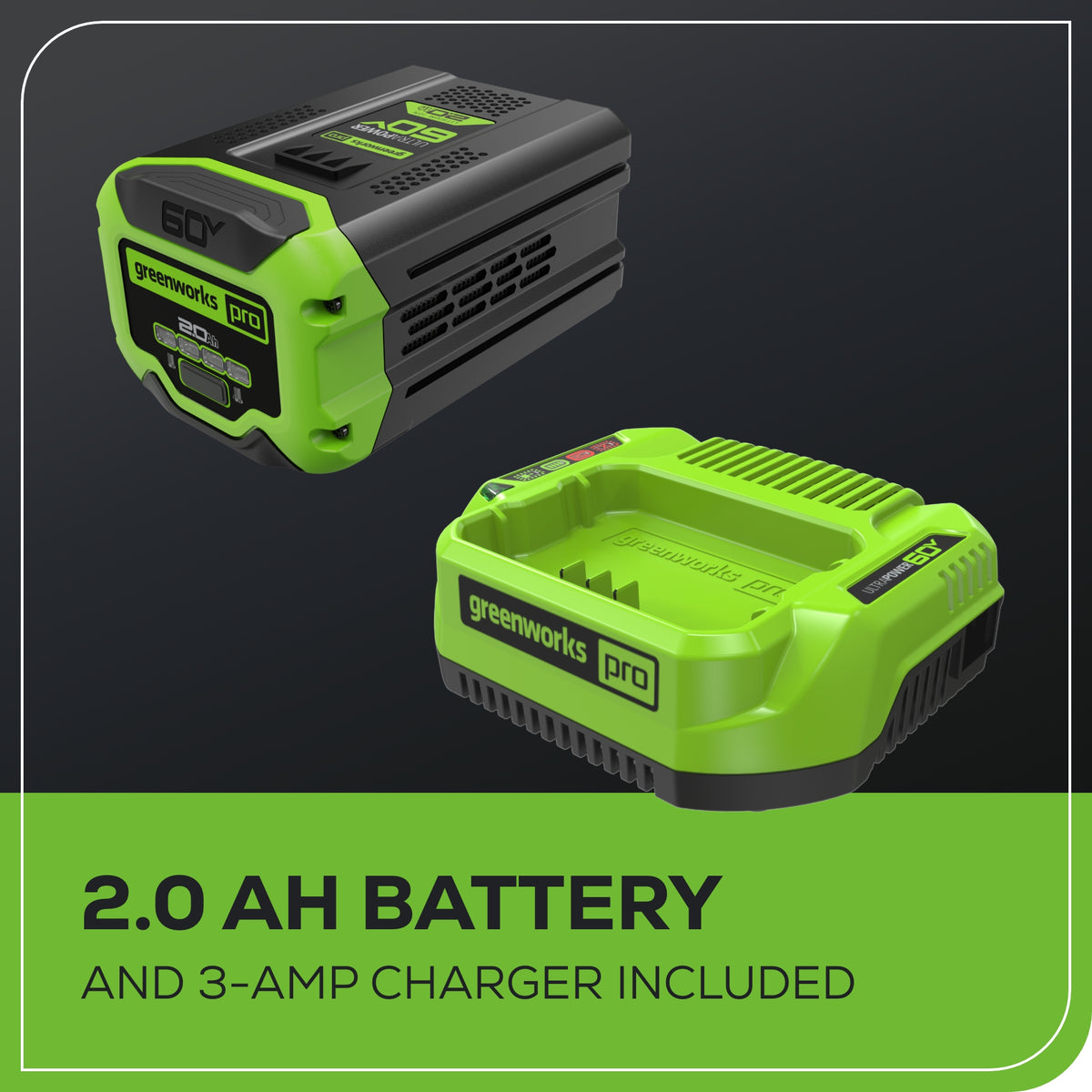 60V 10" Cordless Battery Pole Saw- Black Shaft w/ 2.0 Ah Battery & Charger