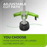 60V 16" Cordless Battery String Trimmer(Attachment Capable) w/ 4Ah Battery and 3A Charger