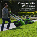 OPEN BOX 60V 21" Cordless Battery Dual Blade Self-Propelled Mower w/ (1) 8Ah battery and 6A Charger