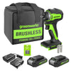 24V 1/4" 1950 in/lbs Brushless Impact Driver Kit (8-piece Bit Set and Tool Bag Included): (2) 2Ah Batteries and Charger