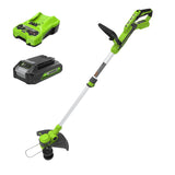 24V 12" Cordless Battery String Trimmer and Edger: 2.0 Ah USB Battery and Charger