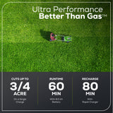 OPEN BOX 60V 21" Cordless Battery Dual Blade Self-Propelled Mower w/ (1) 8Ah battery and 6A Charger