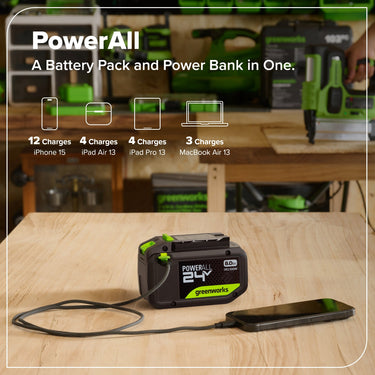 24V 8.0Ah Battery with Bi-Directional USB-C Port