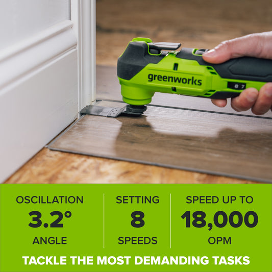 24V PowerAll Brushless 3.2° Oscillating Multi-Tool with 3 Blades & 30-Piece Sanding Set (Tool Only)