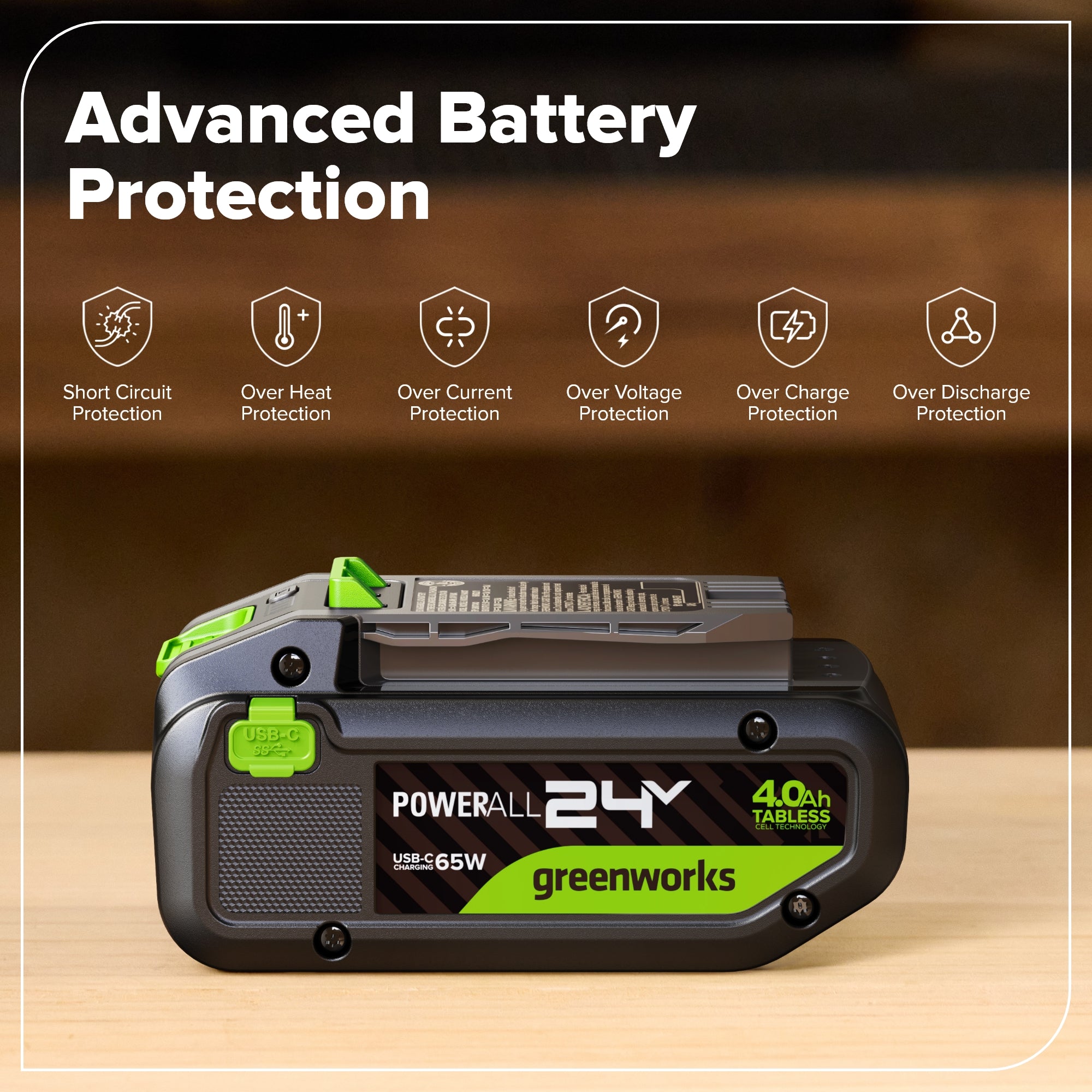 24V 4.0Ah 21700 Battery with Bi-Directional USB-C Port