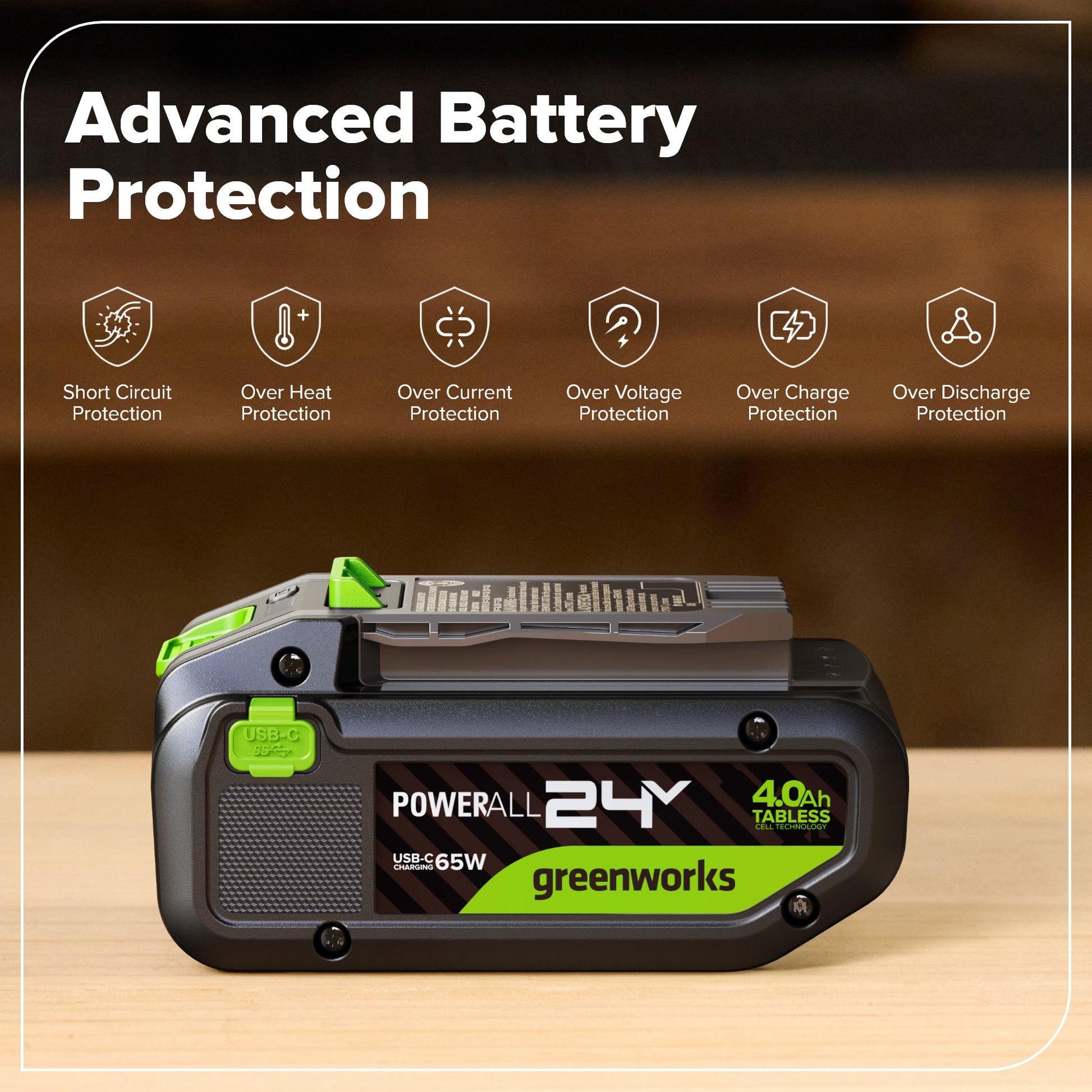 24V 4.0Ah 21700 Battery with Bi-Directional USB-C Port