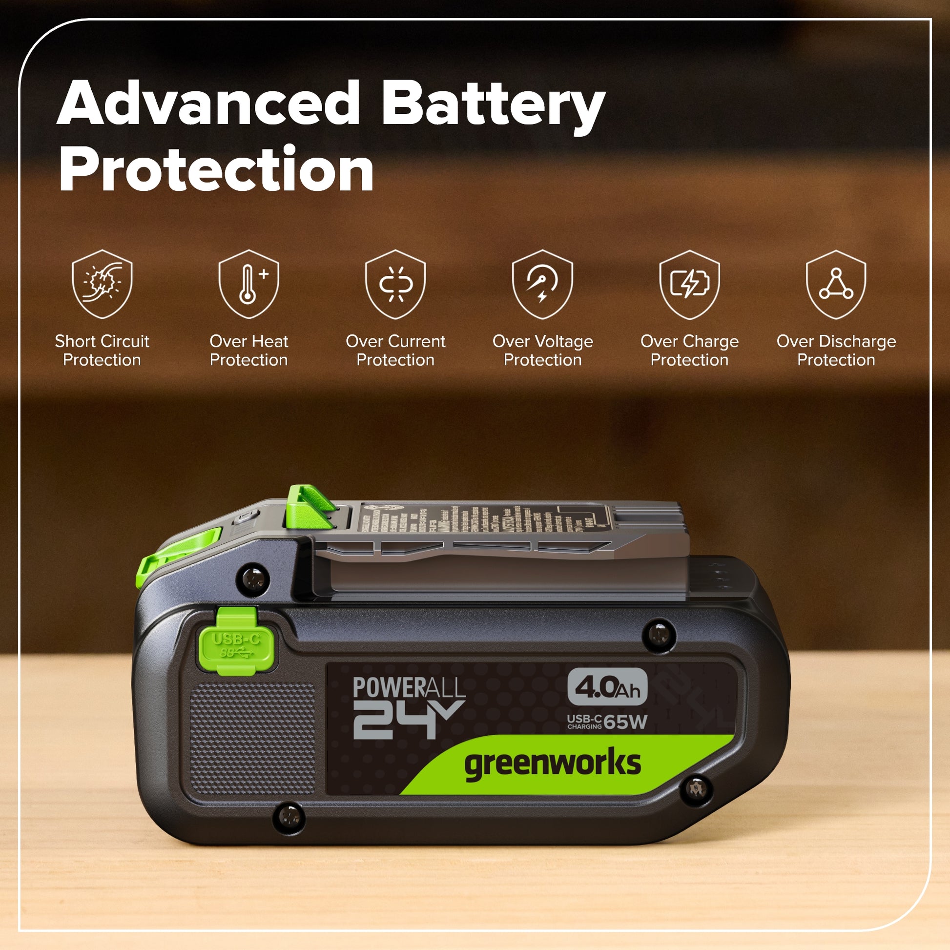 24V 4.0Ah 21700 Battery with Bi-Directional USB-C Port