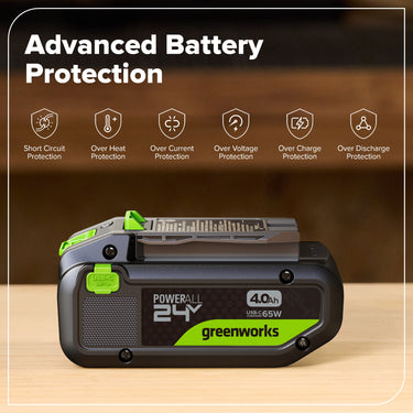 24V 4.0Ah 21700 Battery with Bi-Directional USB-C Port