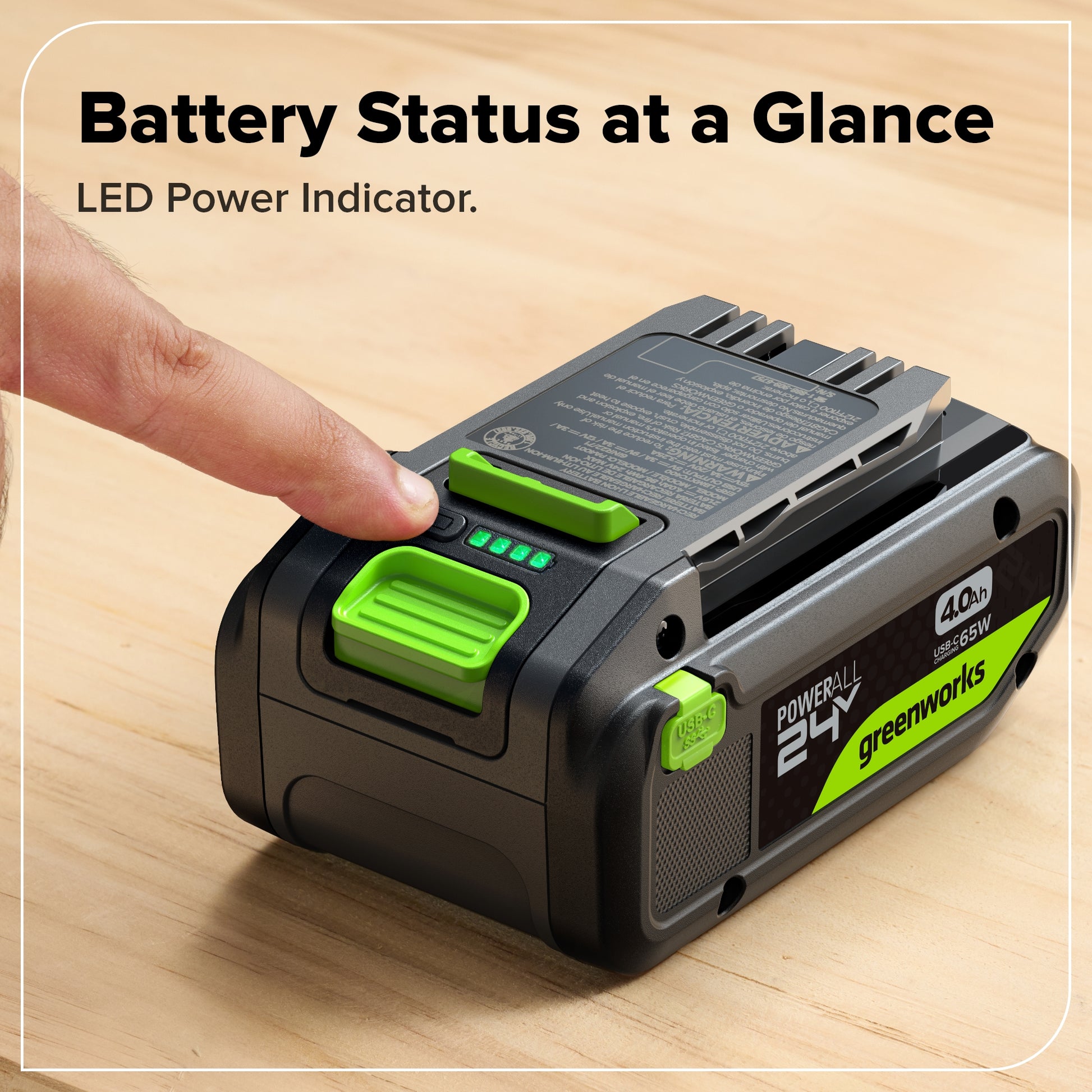 24V 4.0Ah 21700 Battery with Bi-Directional USB-C Port