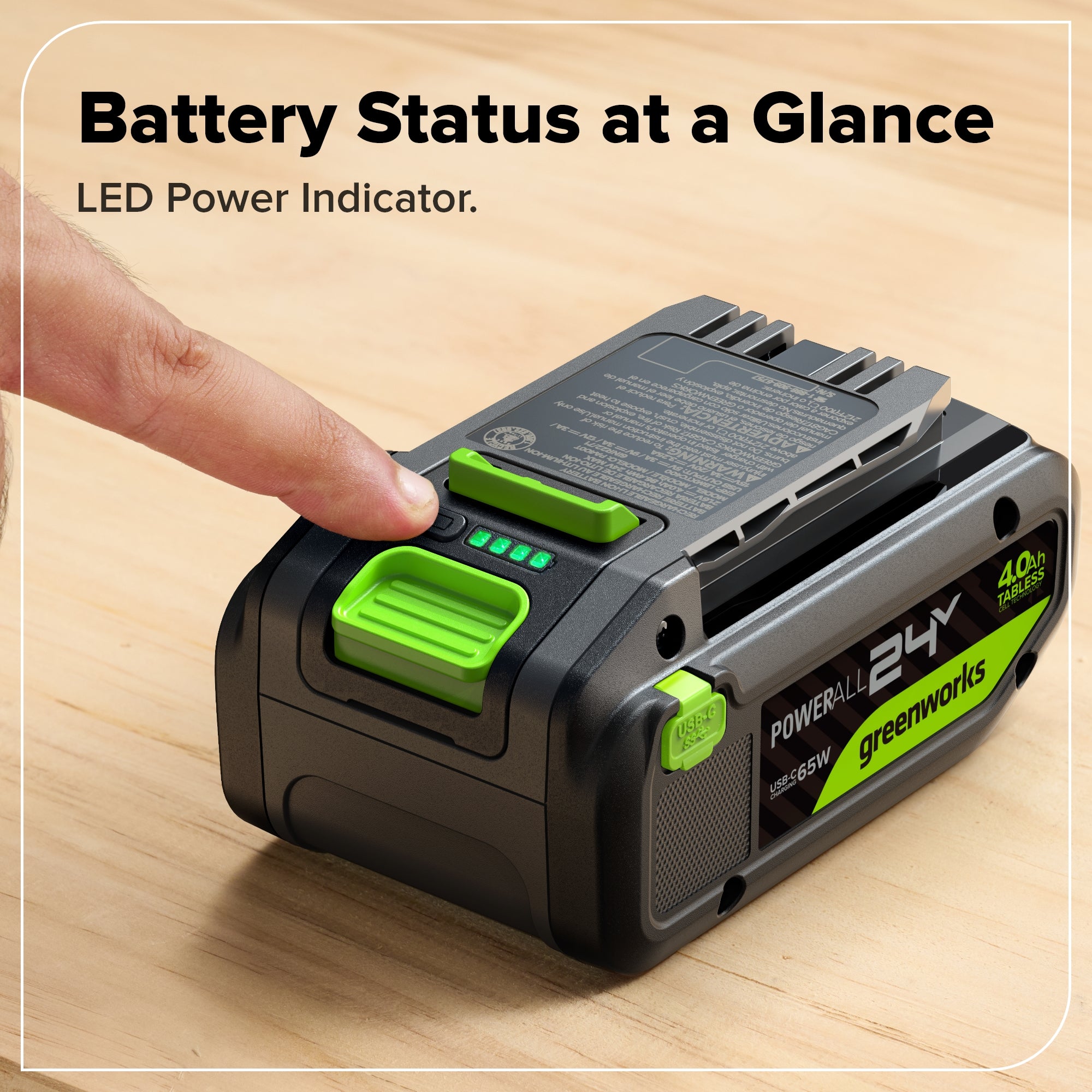 24V 4.0Ah 21700 Battery with Bi-Directional USB-C Port