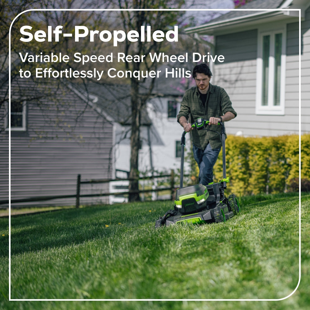 80V 21" Cordless Battery 4-in-1 Self-Propelled Mower: (1) 4.0Ah,(1) 2.0Ah Batteries & 2A Charger