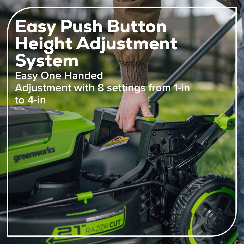 80V 21" Cordless Battery 4-in-1 Self-Propelled Mower: (1) 4.0Ah,(1) 2.0Ah Batteries & 2A Charger