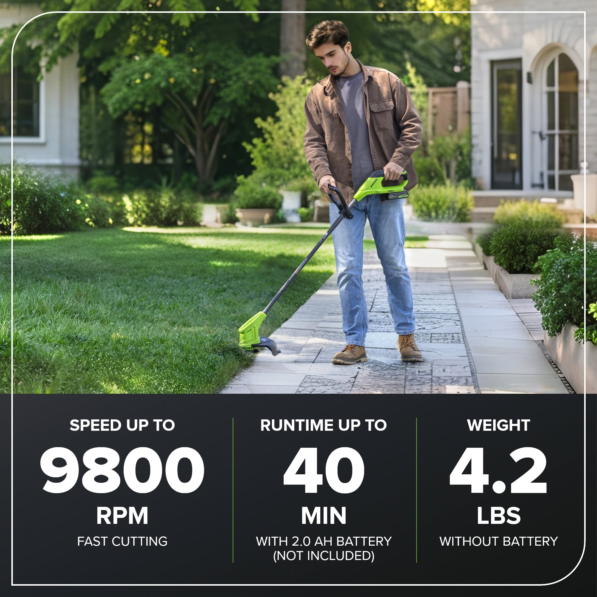 24V 10" Cordlees String Trimmer (Tool Only): (20) String Trimmer Blades