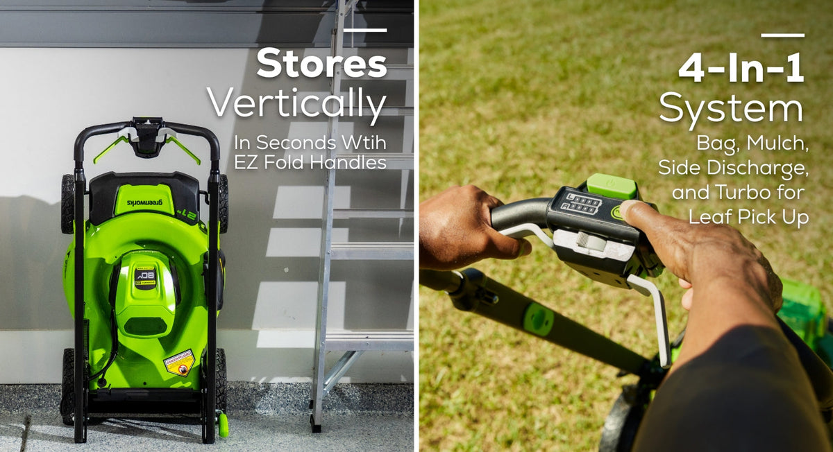 REFURBISHED 80V 21" Cordless Battery 4-in-1 Self-Propelled Lawn Mower w/ 4.0Ah, 2.0Ah Battery & Rapid Charger