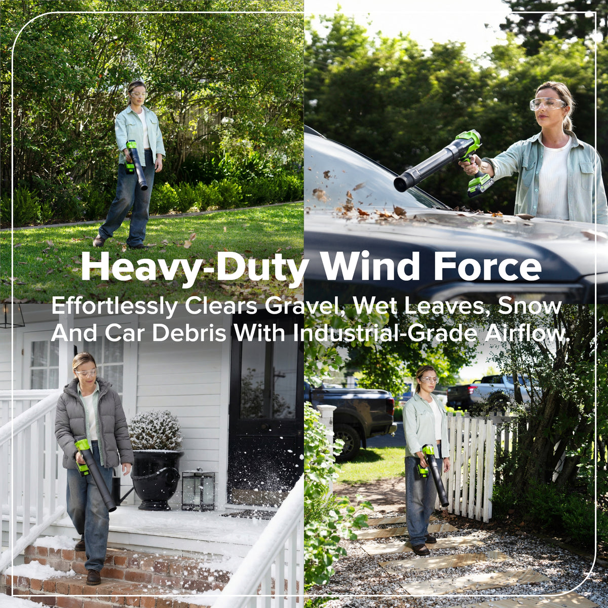 24V 270 CFM Cordless Battery Brushless Blower w/ 3.0Ah Battery & 30W Type-C Charger(3-Ft Cable)