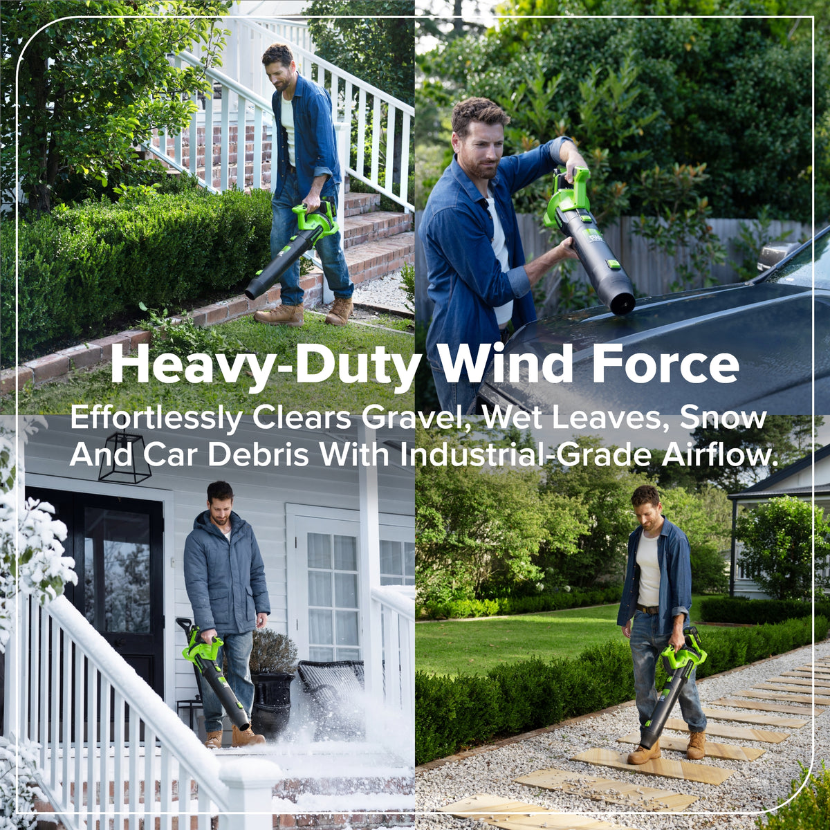 24V 515 CFM Cordless Battery Brushless Blower w/ 5.0Ah Battery & 65W  Type-C Charger(3-Ft Cable)
