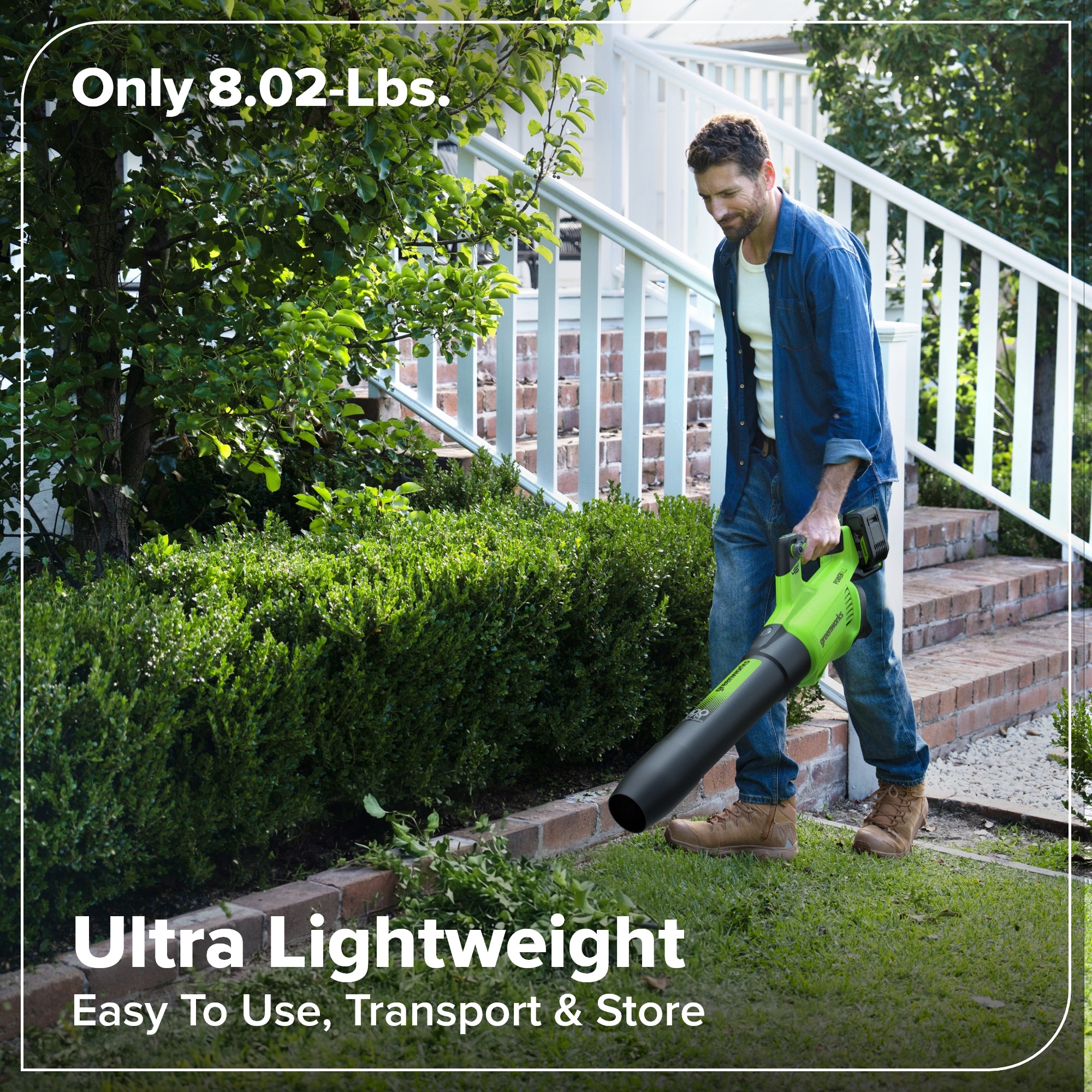 48V (24V x 2) 600 CFM Cordless Battery Leaf Blower w/ (2) 4.0Ah Batteries, 100W Type-C Charger &(2)3-Ft Cables