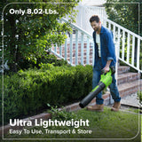 48V (24V x 2) 600 CFM Cordless Battery Leaf Blower w/ (2) 4.0Ah Batteries, 100W Type-C Charger &(2)3-Ft Cables