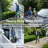 48V (24V x 2) 600 CFM Cordless Battery Leaf Blower w/ (2) 4.0Ah Batteries, 100W Type-C Charger &(2)3-Ft Cables