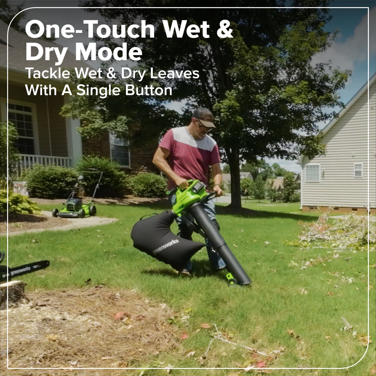 48V (24V x 2) 520 CFM Cordless Battery BL Leaf Blower/Vacuum w/ (2) 6.0Ah Battery, 100W Type-C Charger & (2) 3-Ft Cables