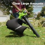 48V (24V x 2) 520 CFM Cordless Battery BL Leaf Blower/Vacuum w/ (2) 6.0Ah Battery, 100W Type-C Charger & (2) 3-Ft Cables