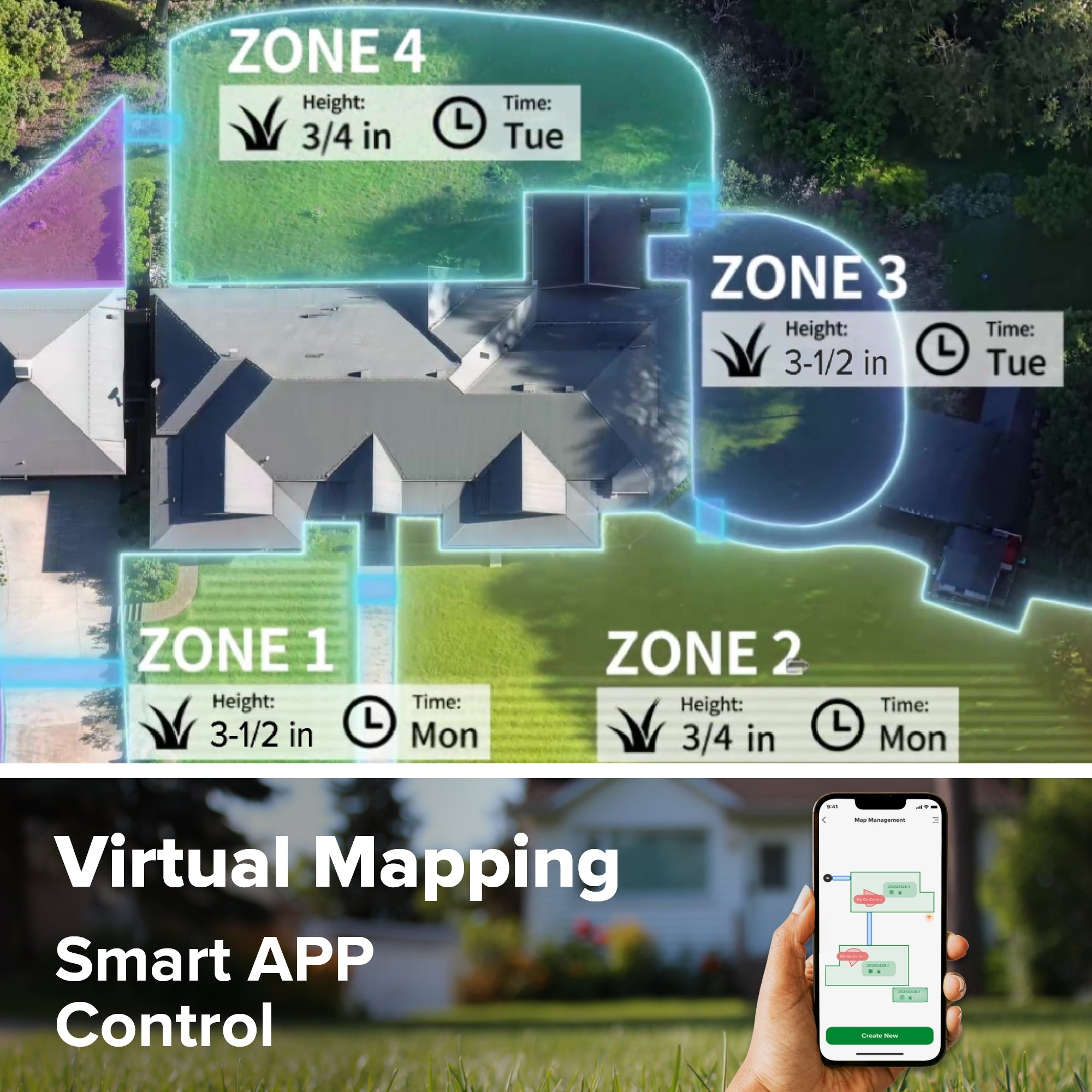 AiMowbot C20Z Wire-Free RTKVision Robotic Mower | 1/2 Acre, 4-Wheel Version