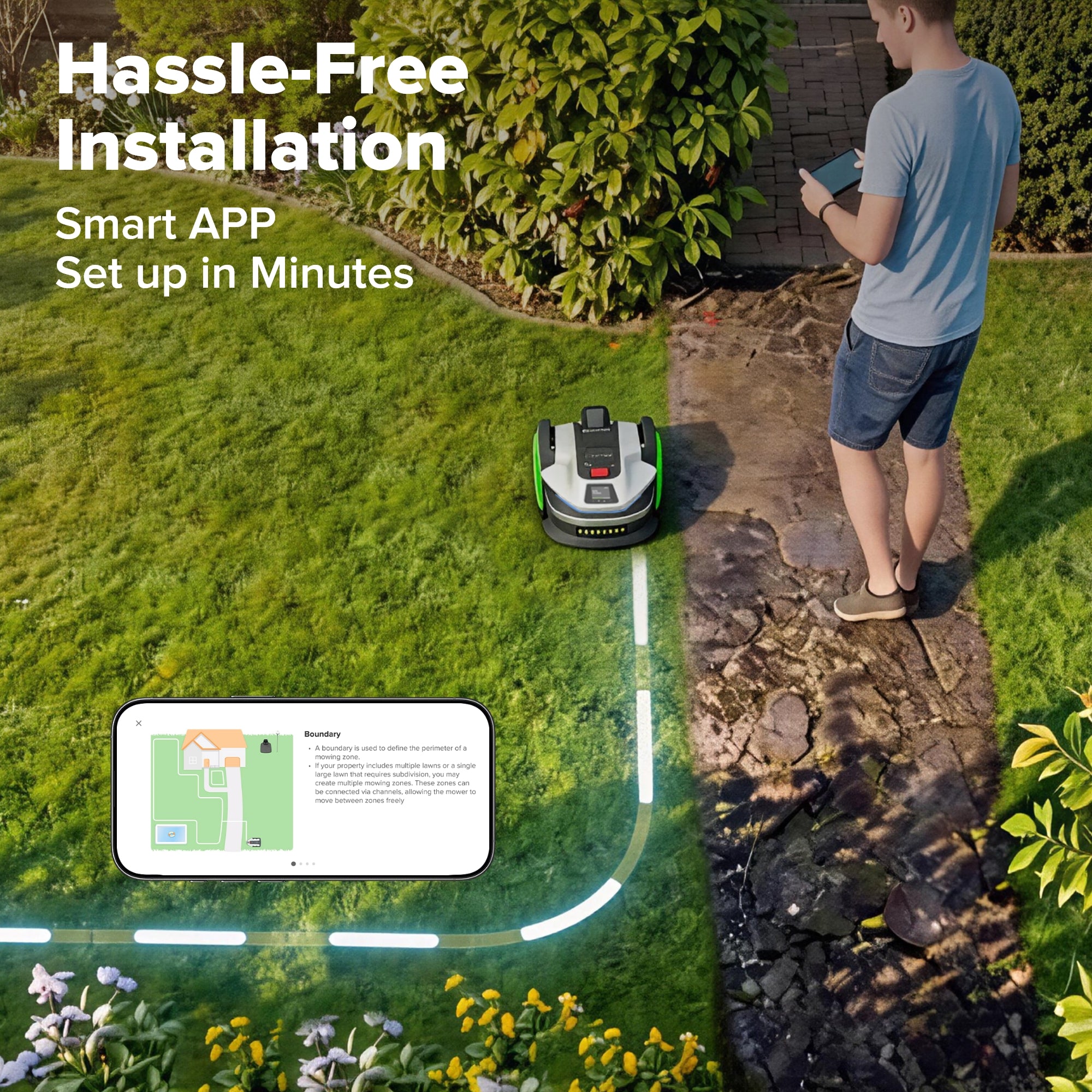 AiMowbot C20Z Wire-Free RTKVision Robotic Mower | 1/2 Acre, 4-Wheel Version