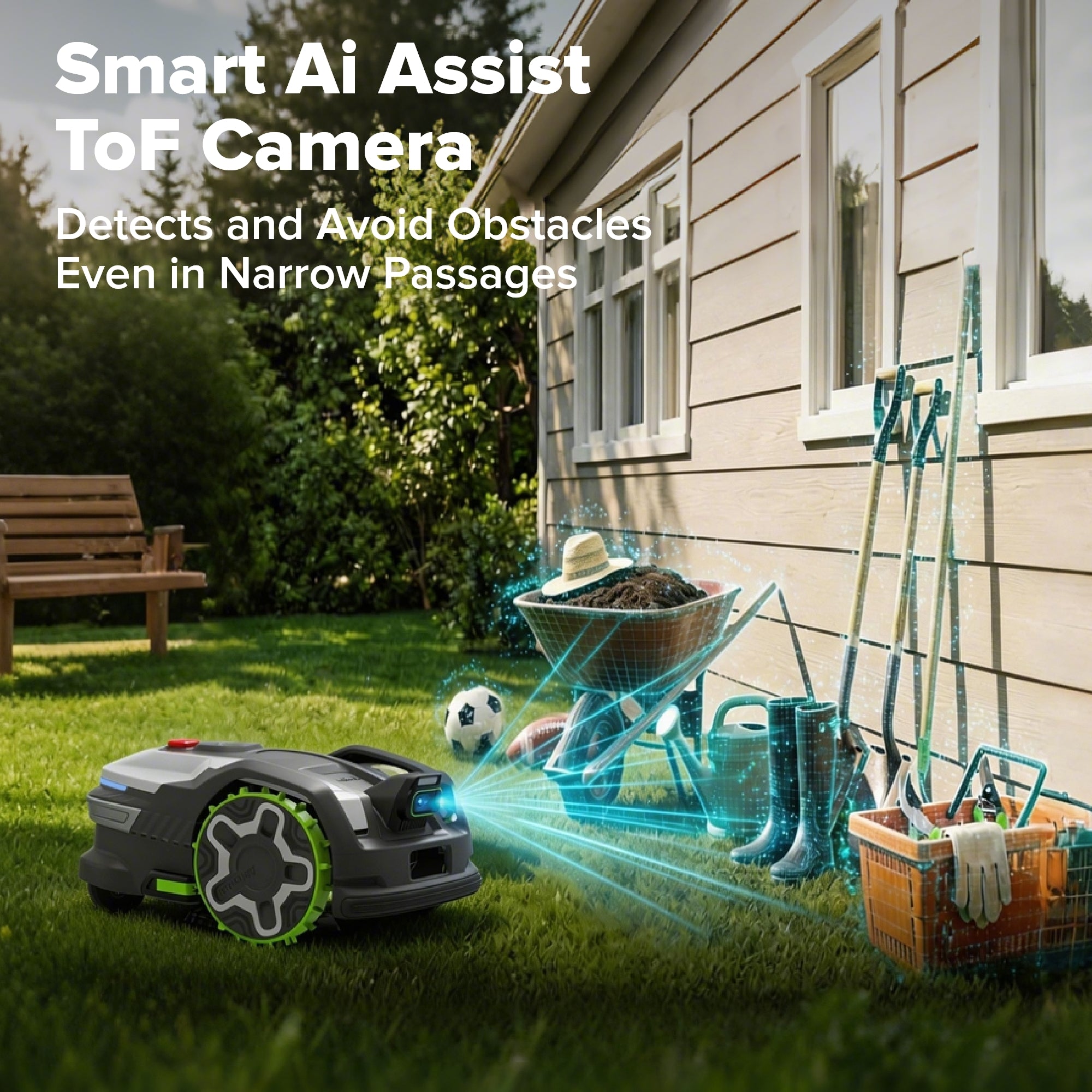 AiMowbot C20Z Wire-Free RTKVision Robotic Mower | 1/2 Acre, 4-Wheel Version