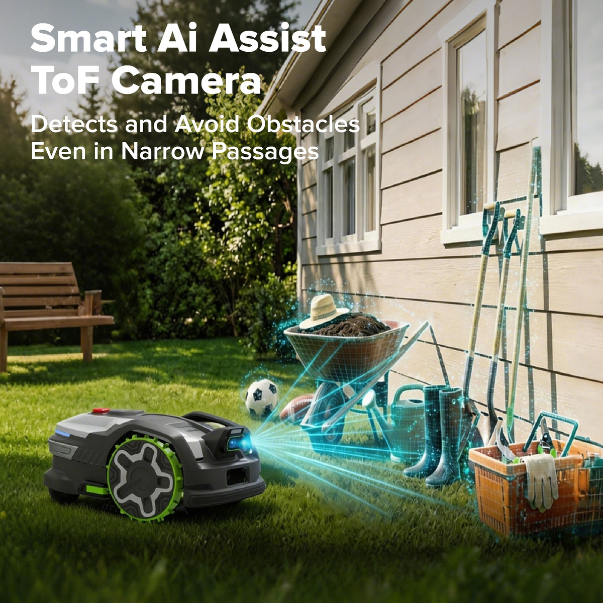 AiMowbot C20Z Wire-Free RTKVision Robotic Mower | 1/2 Acre, 4-Wheel Version