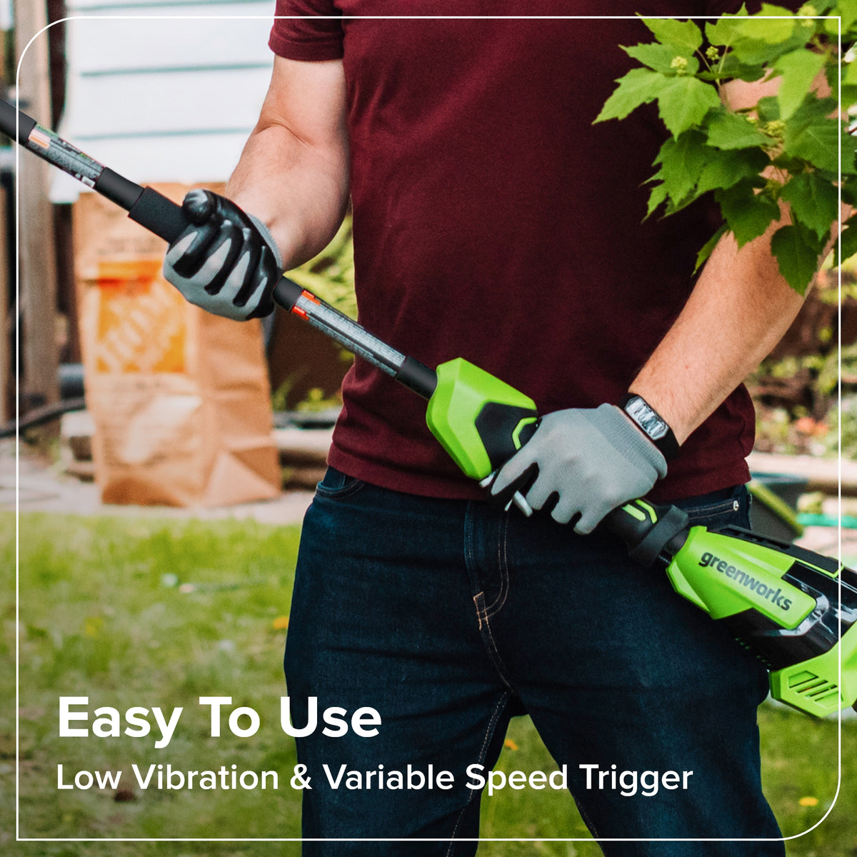 24V 8" Cordless Battery Pole Saw w/ 20" Hedge Trimmer Attachment Combo Kit (2.0 Ah Battery & 30W Type-C Charger (3-Ft cable))