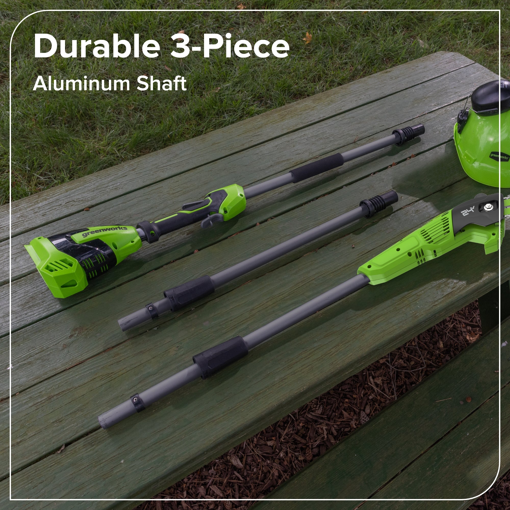 24V 8" Cordless Battery Pole Saw w/ 20" Hedge Trimmer Attachment Combo Kit (2.0 Ah Battery & 30W Type-C Charger (3-Ft cable))