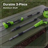 24V 8" Cordless Battery Pole Saw w/ 20" Hedge Trimmer Attachment Combo Kit (2.0 Ah Battery & 30W Type-C Charger (3-Ft cable))