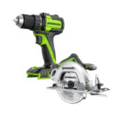 <h3>24V 1/2" 400 in/lbs Drill / Driver and 6.5" Circular Saw<h3><ul><li>(1)Greenworks Tool Bag</li><li>(1)Belt Clip Attachment</li><li>(1)Bit</li></ul>