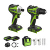 24V PowerAll 3/8" Drill and Impact Driver Combo Kit with (2) 2.0 Ah USB-C Batteries, 30W USB-C Charger Block, and 3' 100W USB-C Cable