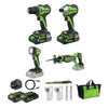 24V PowerAll 4-Tool Combo Kit: (2) 2.0 Ah USB-C Batteries, 30W USB-C Charger Block, and 3' 100W USB-C Cable