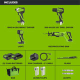 24V PowerAll Power Tool Combo Kit with (2) 2.0 Ah USB-C Batteries, 30W USB-C Charger Block, and 3' 100W USB-C Cable