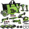 24V Cordless 280 in-lbs Drill/Driver Power Tool 10PC Combo Kit: (3) 2.0 Ah USB-C Batteries, (2) 30W USB-C Charger Block, and (2) 3' 100W USB-C Cable