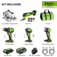 24V Brushless Power Tool 5PC Combo Kit w/ (1) 4.0Ah & (1) 2.0Ah USB-C Batteries and Charger