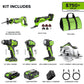 24V Brushless Power Tool 6PC Combo Kit w/ (1) 4.0Ah & (1) 2.0Ah USB-C Batteries and Charger
