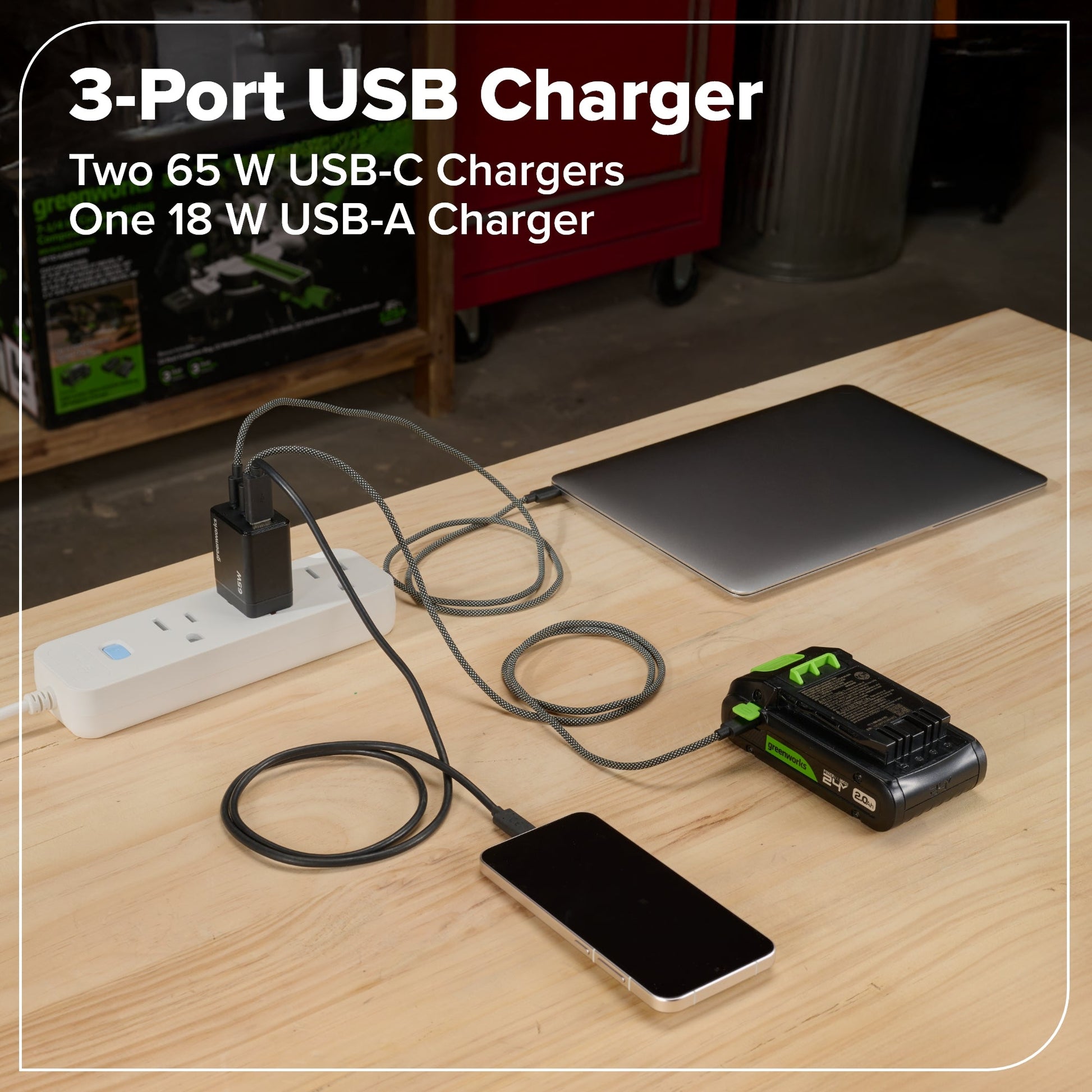 24V Brushless Power Tool 8PC Combo Kit w/ (2) 4.0Ah & (1) 2.0Ah USB-C Batteries and Charger