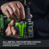24V Cordless Battery 530 in-lbs Drill / Driver and 2200 in-lbs Impact Driver, Two(2) 2.0 Ah USB-C Batteries and 65W USB-C Charger