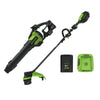 80V 17" Cordless Battery String Trimmer and 730 CFM Leaf Blower Combo Kit: 3.0Ah Battery and Charger