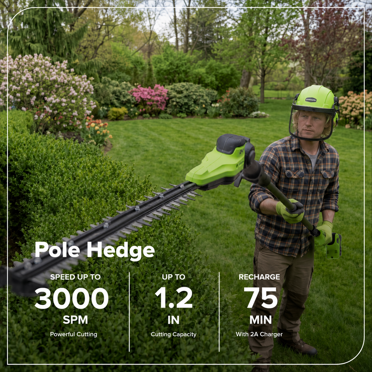 40V 8" Cordless Battery Telescope Pole Saw w/ 20" Hedge Trimmer Attachment Combo Kit (2.5Ah Battery & Charger)
