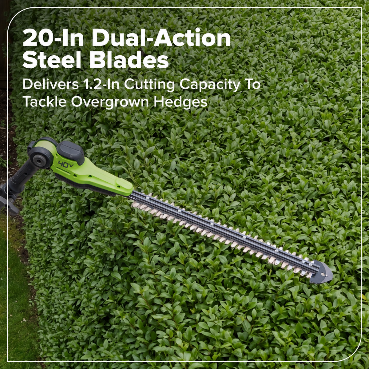 40V 8" Cordless Battery Telescope Pole Saw w/ 20" Hedge Trimmer Attachment Combo Kit (2.5Ah Battery & Charger)