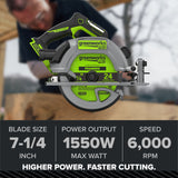 24V PowerAll Pro 7-1/4" 6000RPM Circular Saw, Tool Only