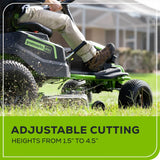 82V 42" CrossoverT Riding Lawn Tractor: (4) 82V 6.0 Ah Batteries and (1) 600W Turbo Wall Charger, CRT4282
