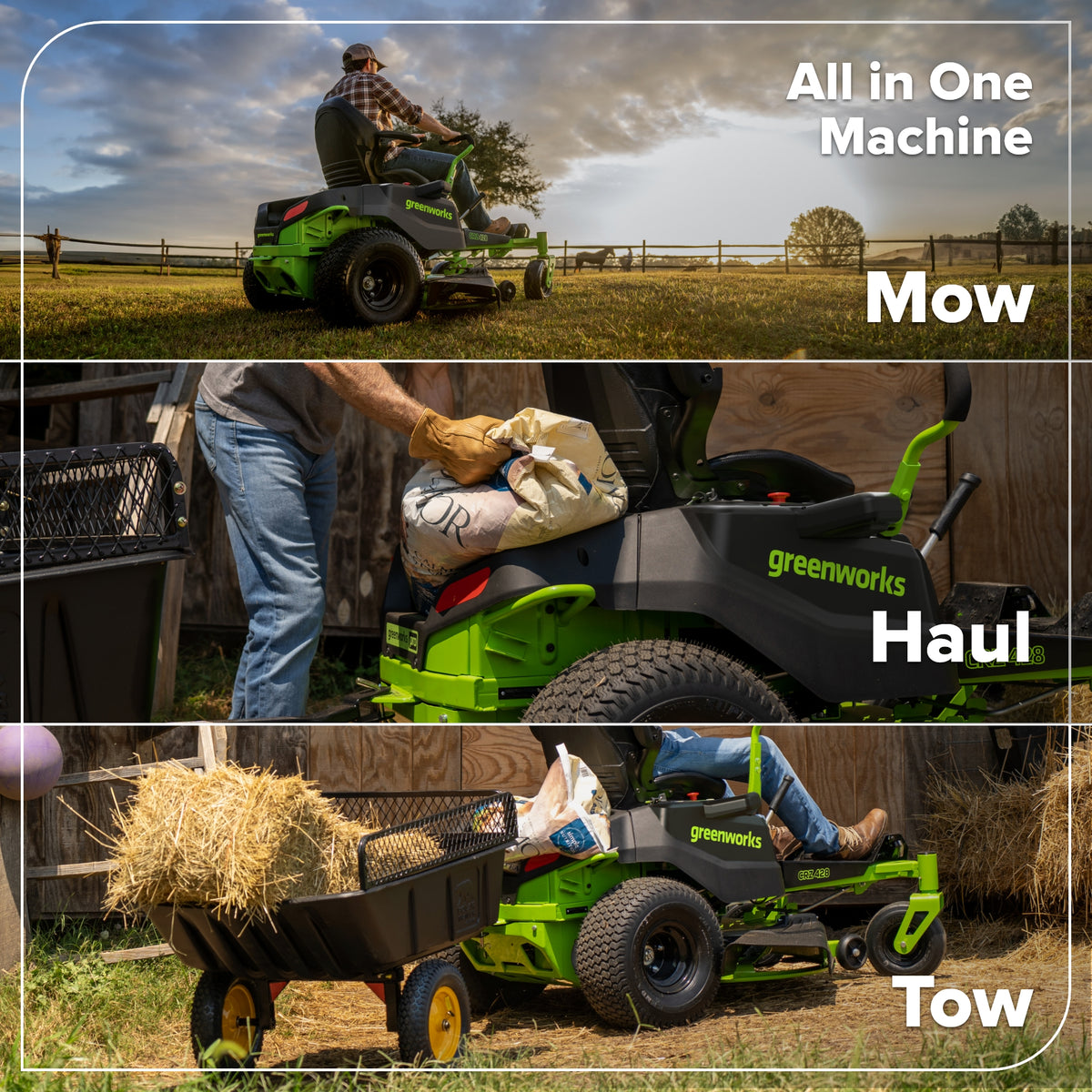 80V 42" Cordless Battery CrossoverZ Zero Turn Lawn Mower, (6) 6Ah Batteries and 600W Wall Charger