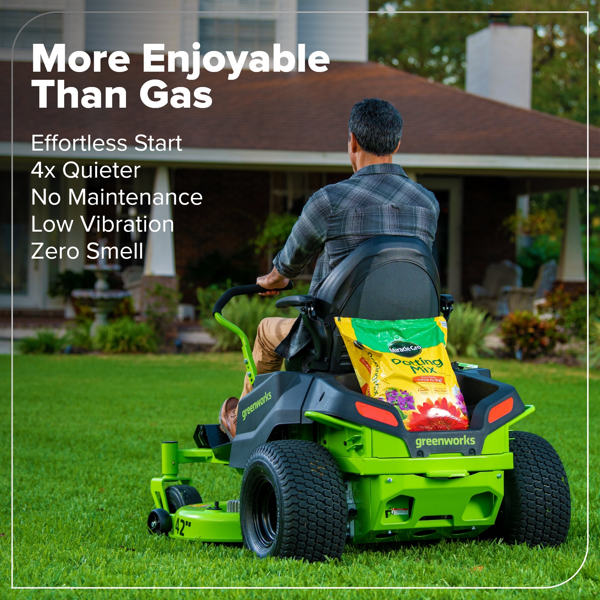 80V 42" Cordless Battery CrossoverZ Zero Turn Lawn Mower, (6) 6Ah Batteries and 600W Wall Charger