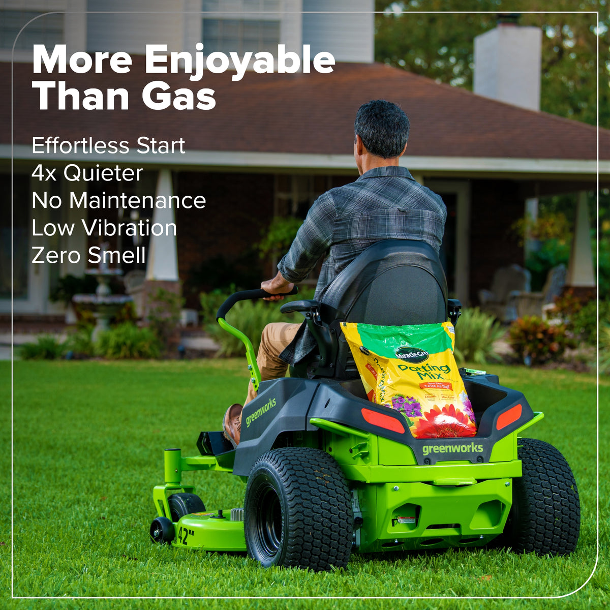 80V 42" Cordless Battery CrossoverZ Zero Turn Lawn Mower, (6) 6Ah Batteries and 600W Wall Charger